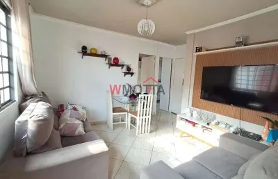 Apartamento à venda em mogi das cruzes-sp: 2 quartos, 1 sala, 1 banheiro, 1 vaga de garagem, 48m² no conjunto residencial do bosque.