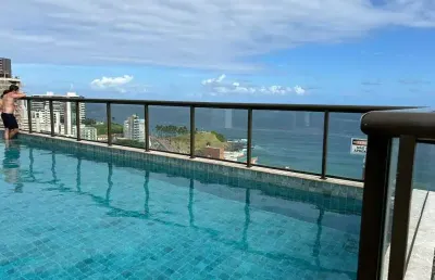 Barra, apartamento para venda, 01 quarto, 24m2,  mobiliado, vista mar,  nascente, salvador/ba.