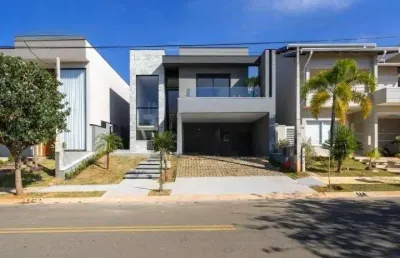 Casa de condomínio de luxo no swiss park em campinas-sp: 3 quartos, 3 suítes, 3 salas, 5 banheiros, 4 vagas de garagem, 280m² de área.