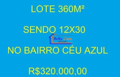 Terreno à venda na rua ana de alvarenga campos, céu azul, belo horizonte por r$ 320.000