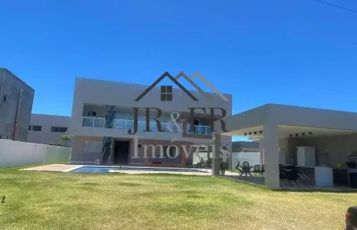 Linda casa porteira fechada 5 suítes nova, jacuípe country, camaçari - ba