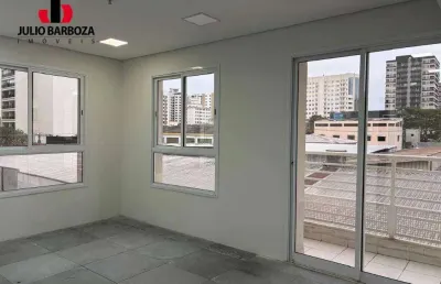 Sala comercial em moema, 1 quadra do metrô, com 1 vaga de garagem