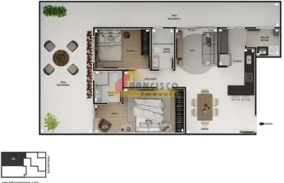 Apartamento com área privativa à venda, 2 quartos, 1 suíte, 2 vagas, sidil - divinópolis/mg