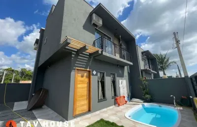 Casa à venda em itajuba barra velha - sc esquina com piscina