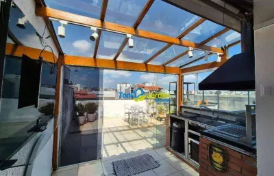 Cobertura com 3 dormitórios à venda, 160 m² por r$ 750.000,00 - vila humaitá - santo andré/sp