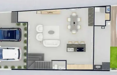 Casa com 2 suítes e 1 suíte master com 2 vagas de garagem na região de camboriú