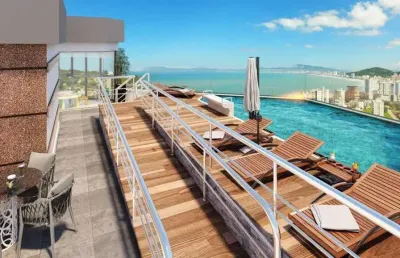 Apartamento em construção com 1 dormitório e 1 vaga de garagem no bairro canto da praia em itapema