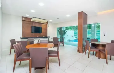 Apartamento mobiliado na praia brava com 1 suíte, 2 demi-suítes e 2 vagas de garagem em itajaí/sc
