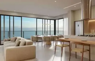 Apartamento na planta frente mar com 4 suítes e 4 vagas na garagem em barra velha