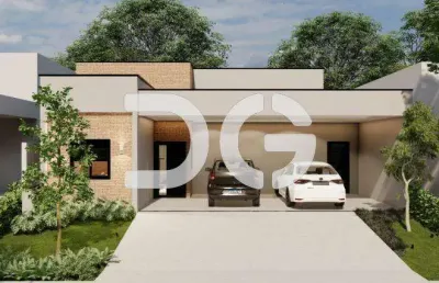 Casa à venda em paulínia, parque brasil 500, com 3 suítes, com 198.2 m², santorini residencial club