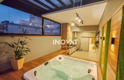 Cobertura com 3 dormitórios à venda, 158 m² por r$ 1.810.000,00 - pompéia - santos/sp