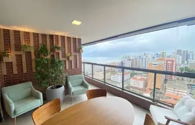 Apartamento com 3 dormitórios à venda, 145 m² por r$ 1.650.000,00 - vila guilhermina - praia grande/sp
