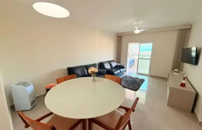 Apartamento de 2 dormitórios com vista para o mar na ocian, praia grande