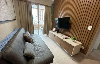 Apartamento com 1 quarto à venda na rua caribas, 200, aviação, praia grande, 54 m2 por r$ 450.000