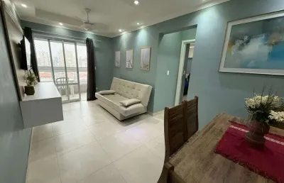 Apartamento decorado com 1 dormitório e living ampliado no boqueirão – pg/sp