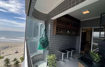 Apartamento com vista mar de 2 dormitórios 1 suíte no caiçara - praia grande sp