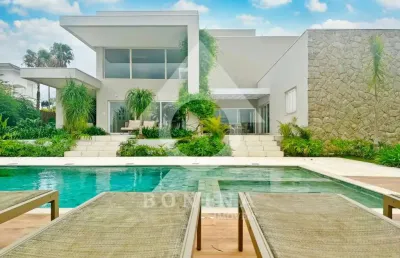 Casa de campo moderna, acabamento de alto nível, 5 suítes e vista para o lago à venda no residencial fazenda alvorada em porto feliz