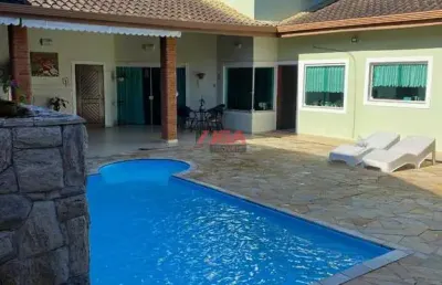 Imperdível casa à venda em peruíbe-sp, cidade nova: 5 quartos, 4 suítes, 3 salas, 6 banheiros, 6 vagas, 320m²!