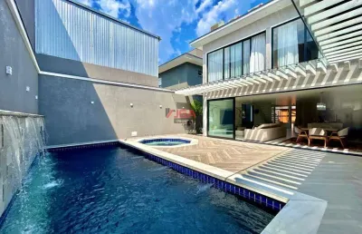 Casa nova de luxo com 3 suítes e 5 vagas, piscina de raia , jacuzzi - jardim campo grande, são paulo-sp - 280m²