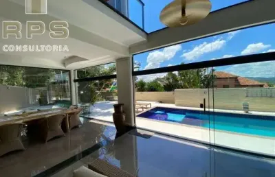 Casa de alto padrão em atibaia com 4 suítes e 4 vagas na vila santista