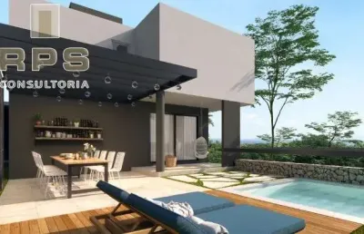 Casa à venda - condomínio fechado - la reserva ii - casa com área construída de 137 m² 03 suites , lavabo, home office, espaço gourmet