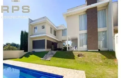 Casa de alto padrão, mobiliada, para locação ou venda no condomínio shambala i em atibaia, 5 suites, área de lazer privativa completa!