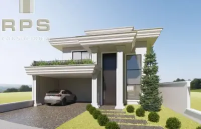Casa em construção no condomínio vista da serra em atibaia, 3 suítes, escritório reversivel em mais uma suíte, piscina, espaço gourmet, lazer completo