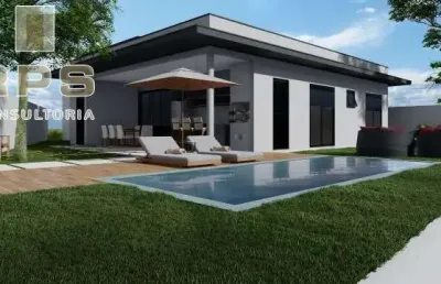 Casa no terras de atibaia ii alto padrão casa terrea 209m² terreno com 475m², 3 suítes com closet , sala ampla c/ pé direito duplo. depósito externo.