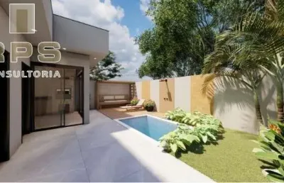 Casas térrea no residencial village no jardim estãncia brasil em atibaia, fase  acabamento, 3 quartos sendo 1 suíte, área gourmet integrada e piscina