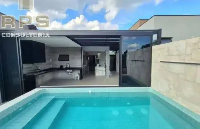 Casa térrea no reserva ybira em atibaia, 3 suítes sendo 1 com closet e armários, edícula, piscina com hidro, vista linda e próximo da juca peçanha!