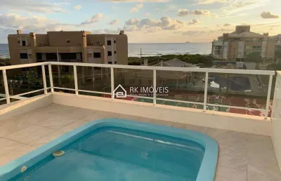 Linda cobertura com vista para o mar na praia dos ingleses