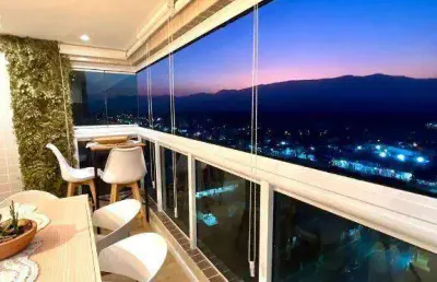 Apartamento mobiliado com 2 quartos à venda, 88 m² por r$ 599.000 - caiçara - praia grande/sp