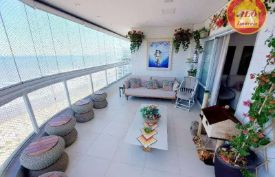 Apartamento frente mar com 4 quartos à venda, 212 m² por r$ 3.300.000 - canto do forte - praia grande/sp