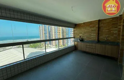 Apartamento com 3 quartos - vista para o mar - à venda, 126 m² por r$ 1.250.000 - aviação - praia grande/sp