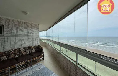 Apartamento frente mar com 3 quartos à venda, 151 m² por r$ 1.300.000 - caiara - praia grande/sp