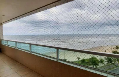 Apartamento vista mar com 2 quartos à venda, 76 m² por r$ 480.000 - caiçara - praia grande/sp