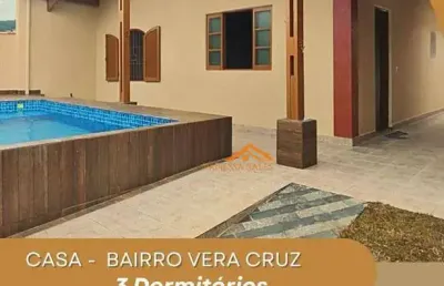 Casa com 3 dormitórios à venda, 109 m² por r$ 395.000,00 - vera cruz - mongaguá/sp