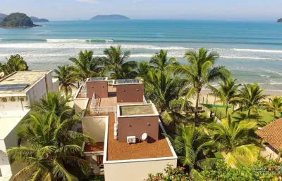 Sobrado pé na areia com 4 suítes à venda, 432 m² por r$ 6.500.000 - sape - ubatuba/sp
