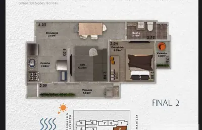 Apartamento novo 1 dormitórios boqueirão praia grande são paulo