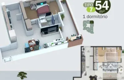 More na beira do mar! apartamento novo com 1 dormitório e lazer completo