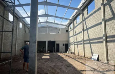Galpão 360m2 portão automático - guilhermina - locação r$ 15.000