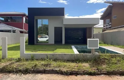 Casa em condomínio fechado com 4 quartos à venda na r. adernos, 6, barra do jacuípe, camaçari por r$ 970.000