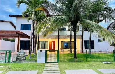 Casa em condomínio fechado com 5 quartos para alugar na rodovia ba-099 - estrada do côco km 08, praia de busca vida, camaçari, 500 m2 por r$ 23.800