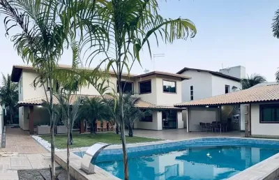 Casa em condomínio fechado com 5 quartos para alugar na rodovia ba-099 - estrada do côco km 08, praia de busca vida, camaçari por r$ 21.600