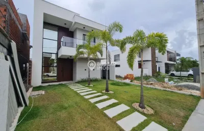 Casa em condomínio fechado com 4 quartos à venda na rua sucupió, abrantes, camaçari, 180 m2 por r$ 1.090.000