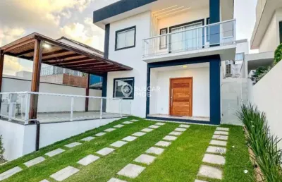 Casa em condomínio fechado com 4 quartos à venda na avenida professor theócrito batista, caji, lauro de freitas, 154 m2 por r$ 850.000