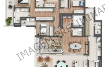 Luxuosa planta com 184m com 4 suítes e 2 vagas de garagem  em perdizes