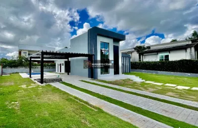 Casa com área total 807 metros e área construída 200 metros com 4 quartos sendo 3 suítes 6 vgs - em aldeia - pe