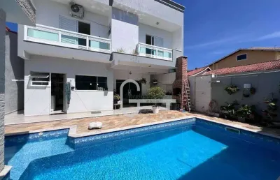 Casa  sobrado a 300m da praia com 4 dormitórios à venda, 183 m² por r$ 1.150.000 - balneário três marias - peruíbe/sp