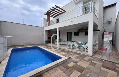 Casa sobrado a 150m da praia com 4 dormitórios à venda, 280 m² por r$ 670.000 - estância são josé - peruíbe/sp